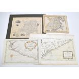 A collection of 17th century and later world maps, including China, Africa, Guinea and a Mallet