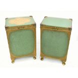 Two Lloyd Loom style linen baskets.