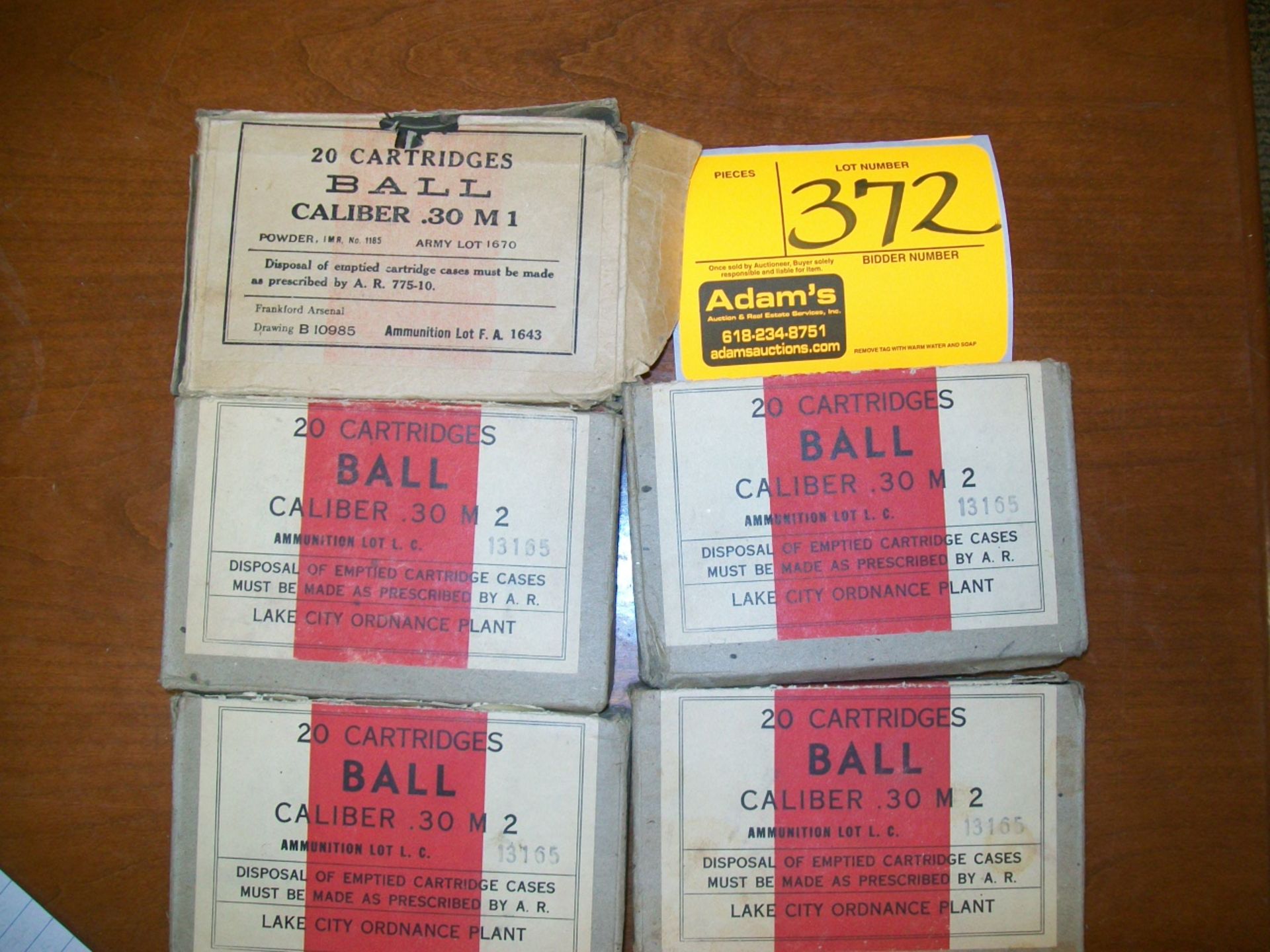 (4) BALL .30 CA-M2, (1) BALL .30ca-M1