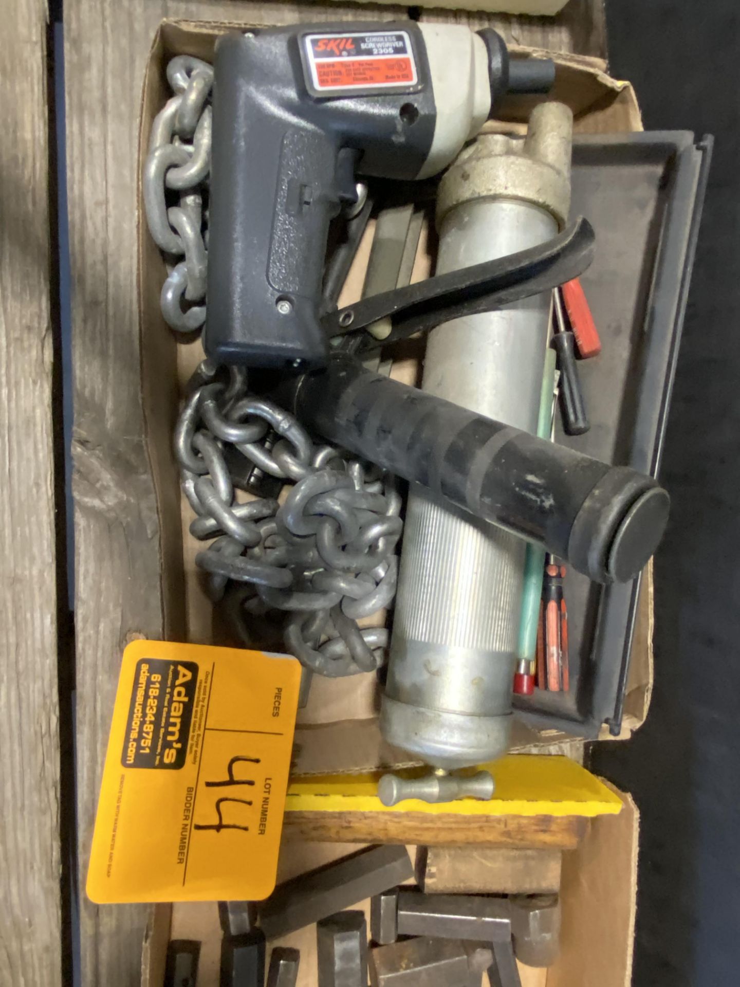 DRILL, GREASE GUNS, CHAIN, AND MORE