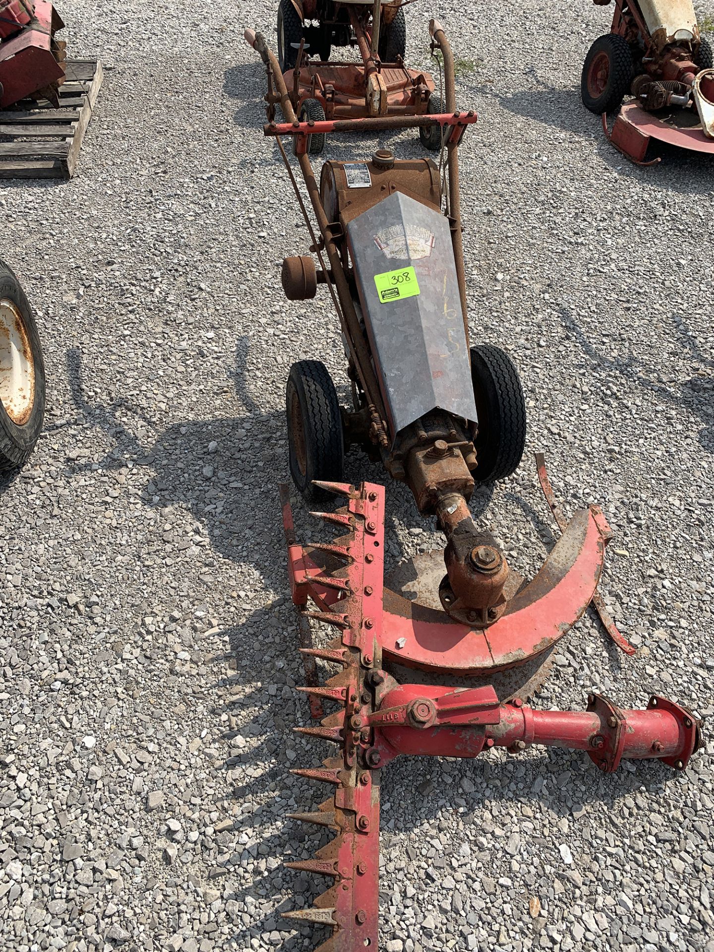 ANTIQUE GRAVELY WALK BEHIND TRACTOR WITH SICKLEMOWER