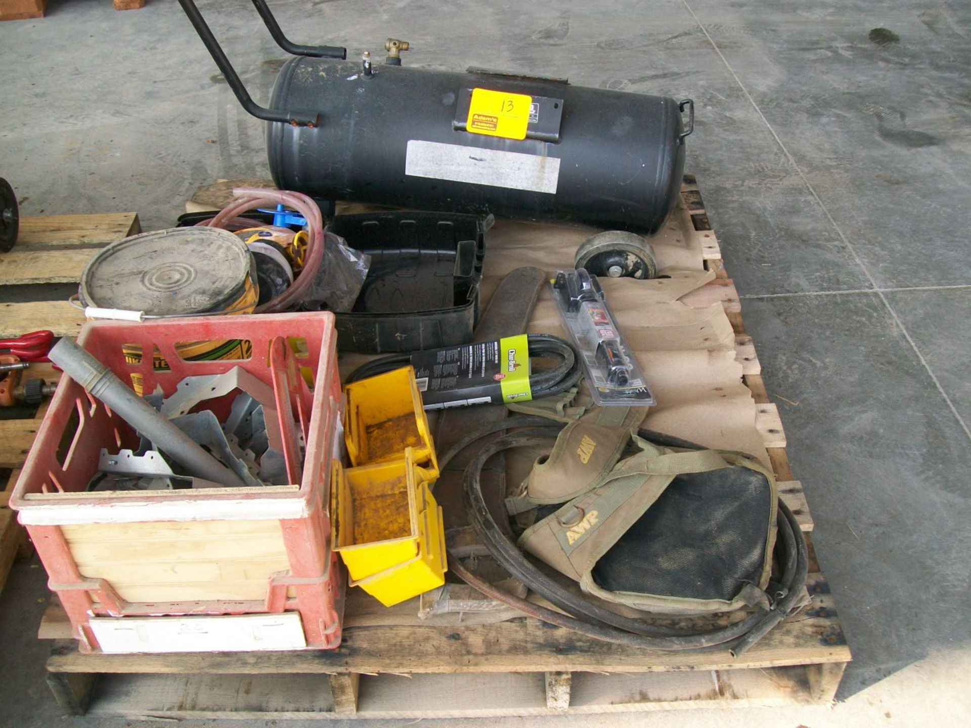 MISC. GROUP, AIR TANK, SPRAYER, FITTINGS, TOOL BELT, MORE