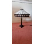 Tiffany style lamp, white and brown, deco style