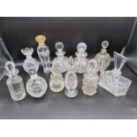 A collection of perfume scent bottles. Quantity lot.