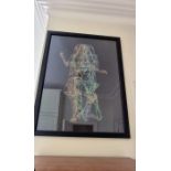 L Thiriez Framed print. Ltd edition 29/30. Dancing figures, black background, limited edition,70 x