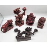 Various Oriental design dragons etc, primarily resin.