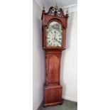 Longcase grandfather clock. R Turnbull Lincoln. Hunting scene