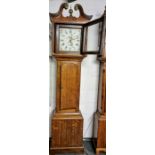 Longcase grandfather clock. Wainwright Nottingham. Pendulum and 1 weight.