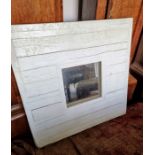 Wooden Rustic Mirror. Handmade painted Large Frame Shabby Chic. Frame 64x64cm Mirror 23x23cm A