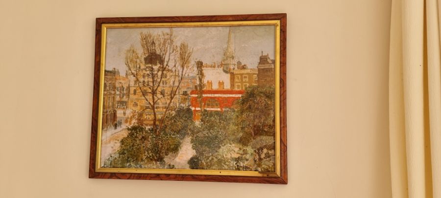 Mornington Crescent - painting on board reproducing the Spencer Gore artwork. Purchased in 1980s. - Image 3 of 3