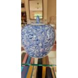 20thC ginger jar in blue/white