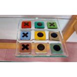 Gayle Shaw. Fused glass noughts and crosses