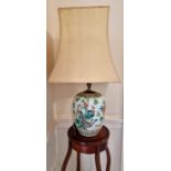 Chinese handpainted vase converted in to a table lamp.