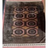 Silk rug pink/blue/grey 126 x 150cm