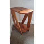 A hand make bespoke pine display table. H71 x50x30cm