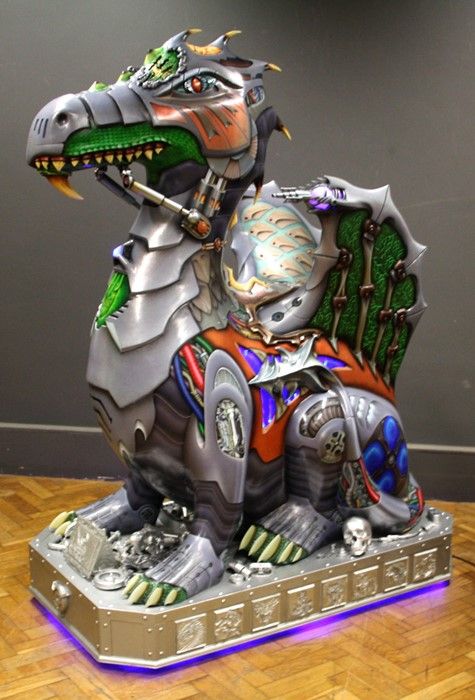 Full Size Cyber-Dragon ,After Tim Hobbis (Dr Who, His Dark Materials ) A fibre glass dragon ' Cyber-