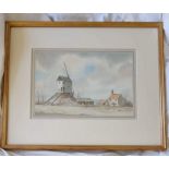 D Addoy. Mill in Norfolk. Watercolour Signed and Dated 79