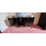 Chrome legged, side table/cupboard/display, low profile - media cupboard