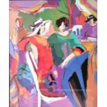 After Isaac Maimon, Israel. Cecile and Suzanne. Framed. 62x54cm including frame.