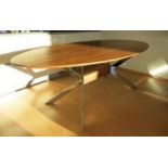 Hulsta - Germany. Dining table on chrome legs. Length 220cm