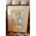 Westminster Abbey, framed watercolour - 1919. Signed see images.
