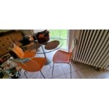 Contemporary kitchen table and chairs - 4 chairs - Gripp, Dexo.it, orange decomo design