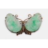 Filigranes Jugendstil-Collier und Jade-Brosche