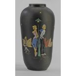 Große 1950er-Jahre-Vase mit Dekor "Paris" von Ruscha