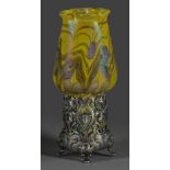 Seltene Loetz-Vase mit Jugendstil-Silberfuß als Montierung