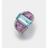 Extravaganter Aquamarin-Amethystring