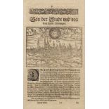 Textblatt mit früher Göttingen-Ansicht in der Renaissance