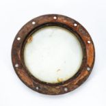 RMS CARPATHIA, SALVAGED LARGE PORTHOLE WITH GLASS