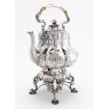 BALL TOMPKINS & BLACK COIN SILVER KETTLE ON STAND