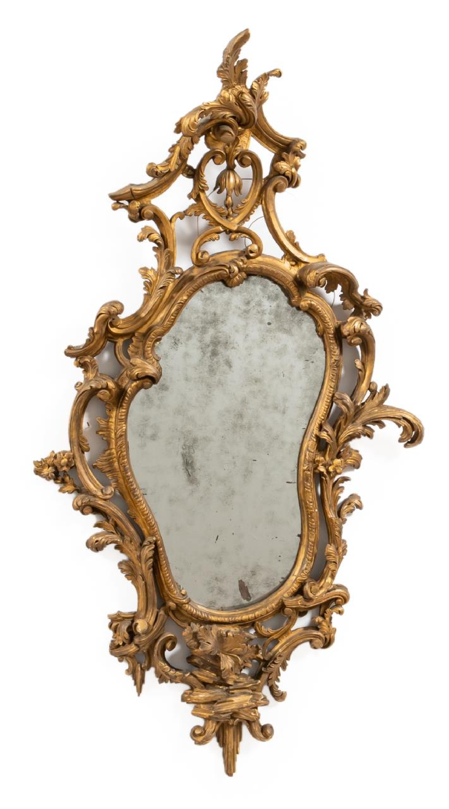 19TH C. ITALIAN ROCOCO STYLE GILTWOOD MIRROR