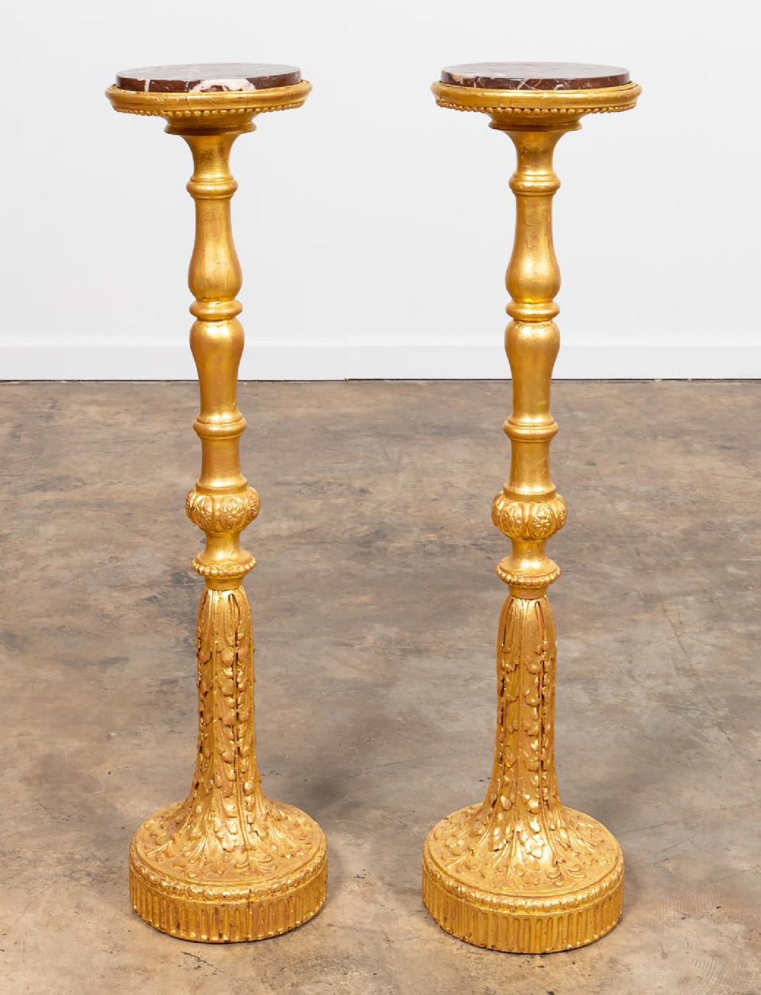 PAIR GILTWOOD NEOCLASSICAL STYLE TORCHIERES - Image 3 of 5