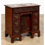 19TH C. GEORGIAN STYLE CARVED KNEEHOLE DESK