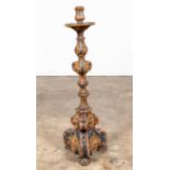 18TH C. ITALIAN POLYCHROME BAROQUE CANDLESTICK