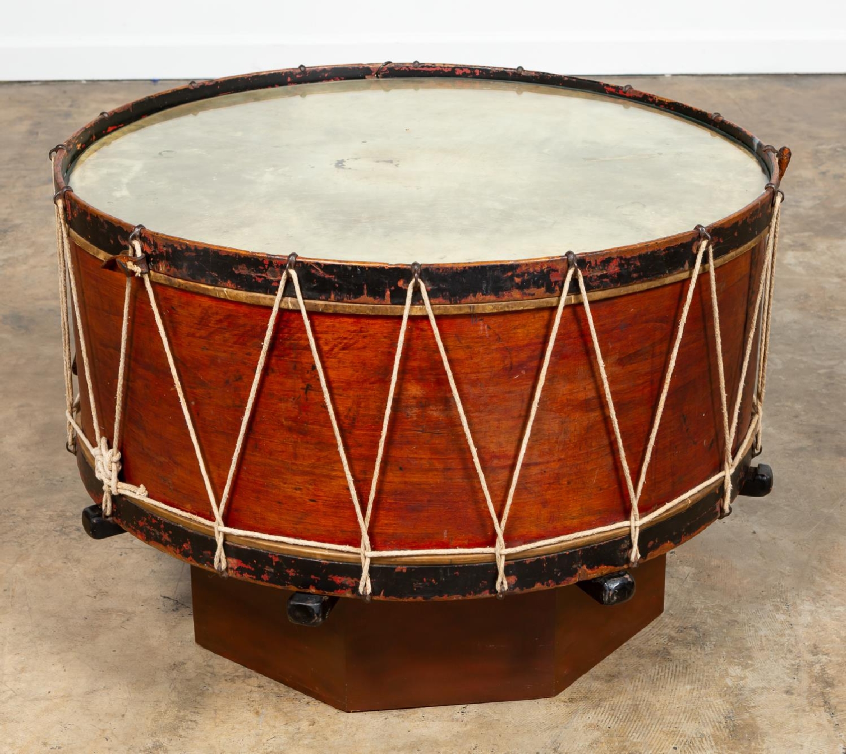 LARGE 19TH CENTURY DRUM FORM COFFEE TABLE - Image 3 of 9