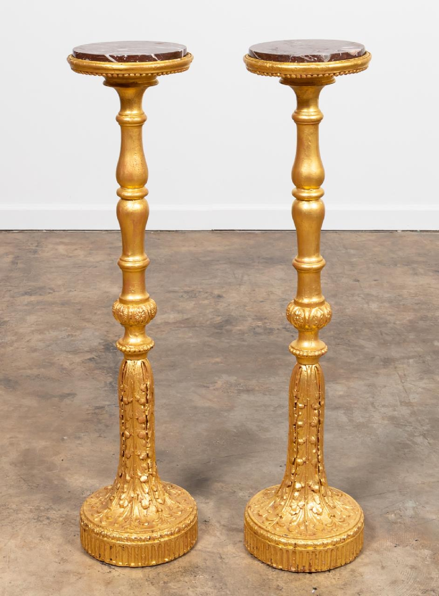 PAIR GILTWOOD NEOCLASSICAL STYLE TORCHIERES - Image 4 of 5