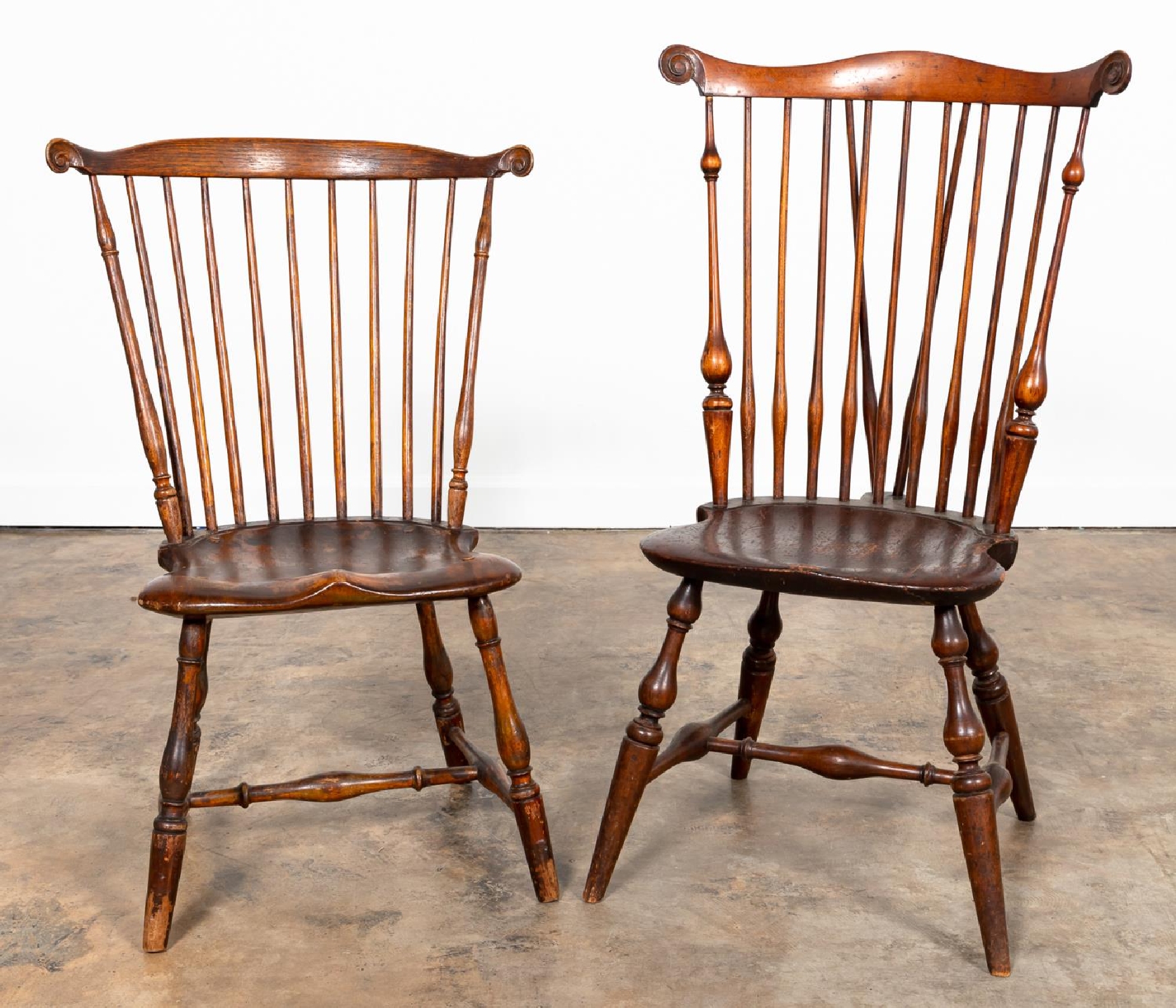 TWO WINDSOR SIDE CHAIRS, ONE WALLACE NUTTING