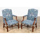 PAIR OF MAHOGANY GAINSBOROUGH ARMCHAIRS