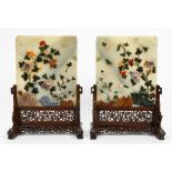 PR. CHINESE JADE & NEPHRITE TABLE SCREENS ON BASE