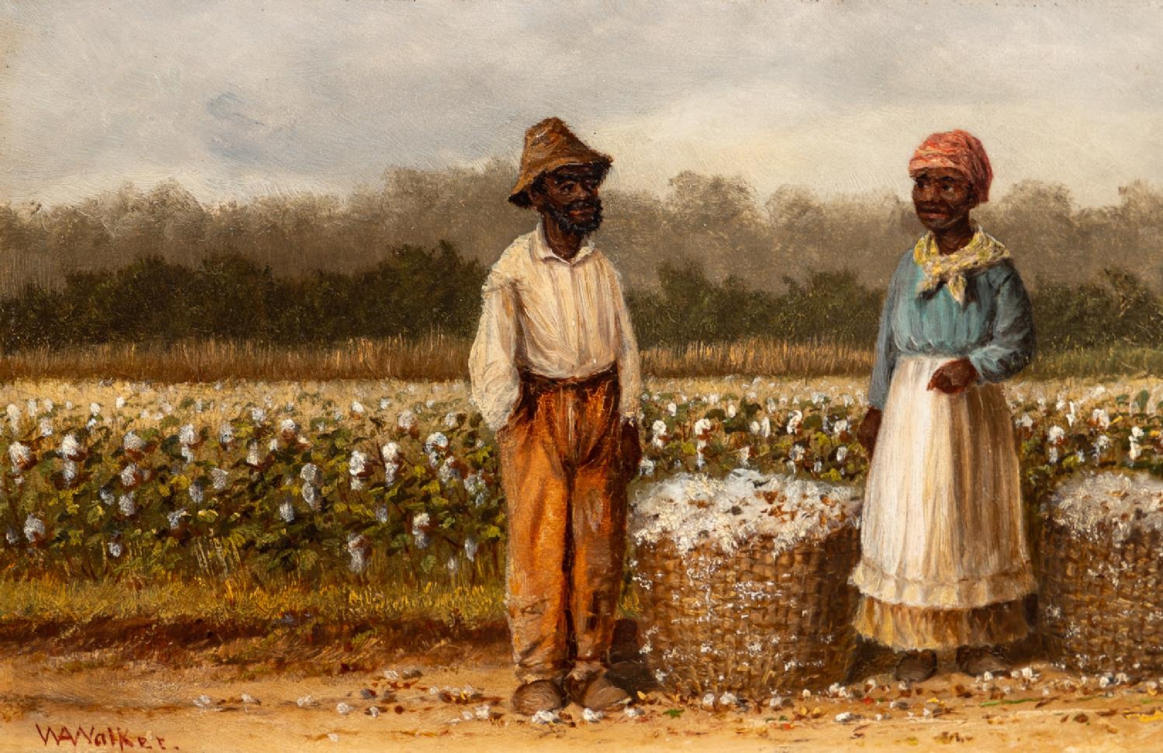 WILLIAM AIKEN WALKER, COTTON PICKERS AND CABIN - Image 6 of 7