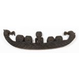 PAPUA NEW GUINEA, CANOE FORM WOOD WALL HANGING