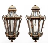 PAIR, EMPIRE STYLE LANTERN FORM CHANDELIERS