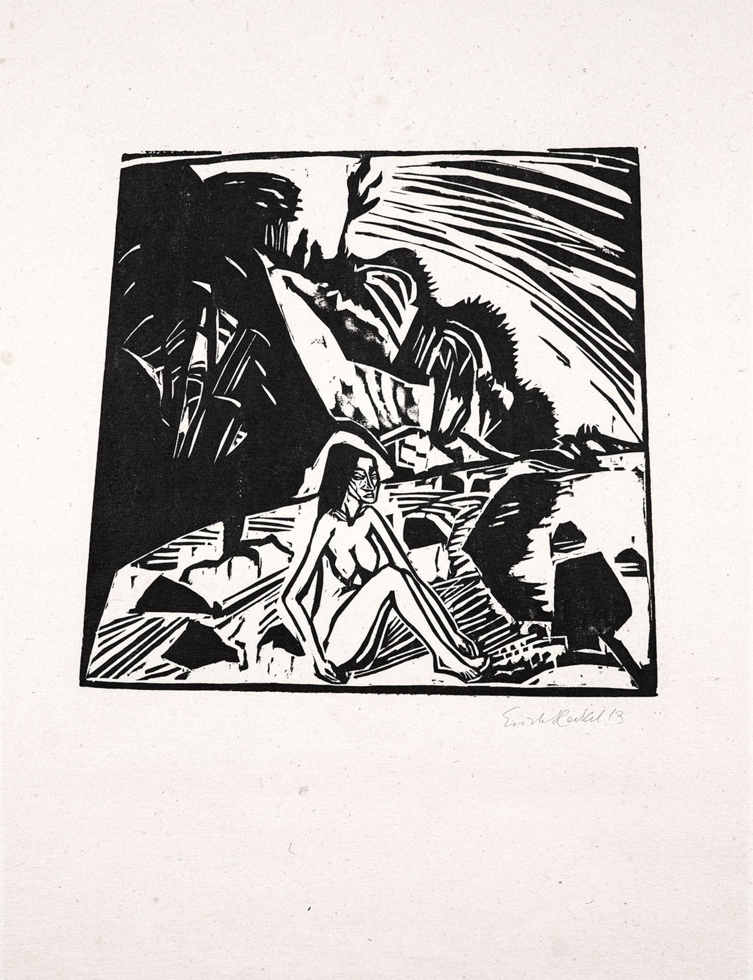 Erich Heckel – Sitzende am Wasser.