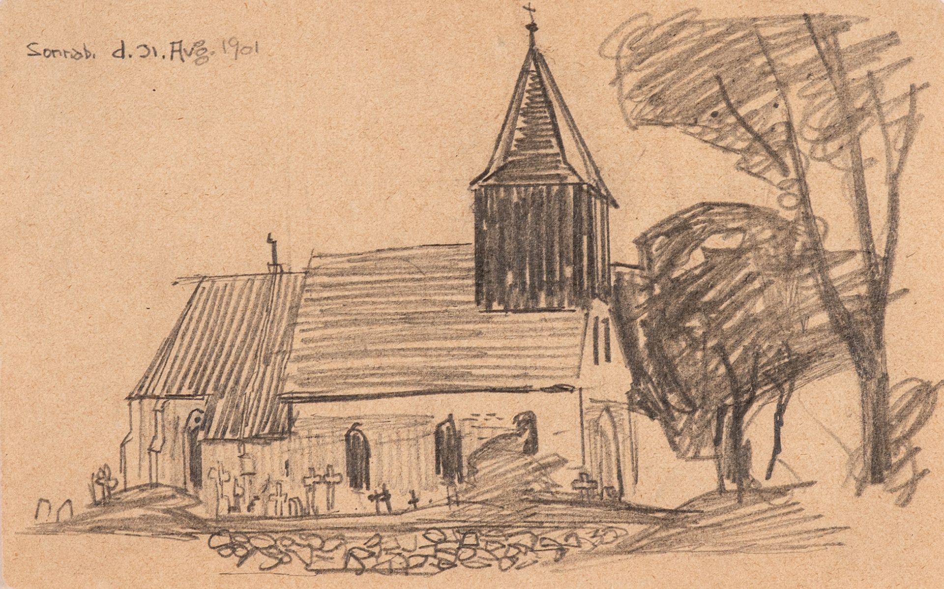 Lyonel Feininger – Kirche von Groß Zicker auf Rügen (Church of Groß Zicker on Rügen).