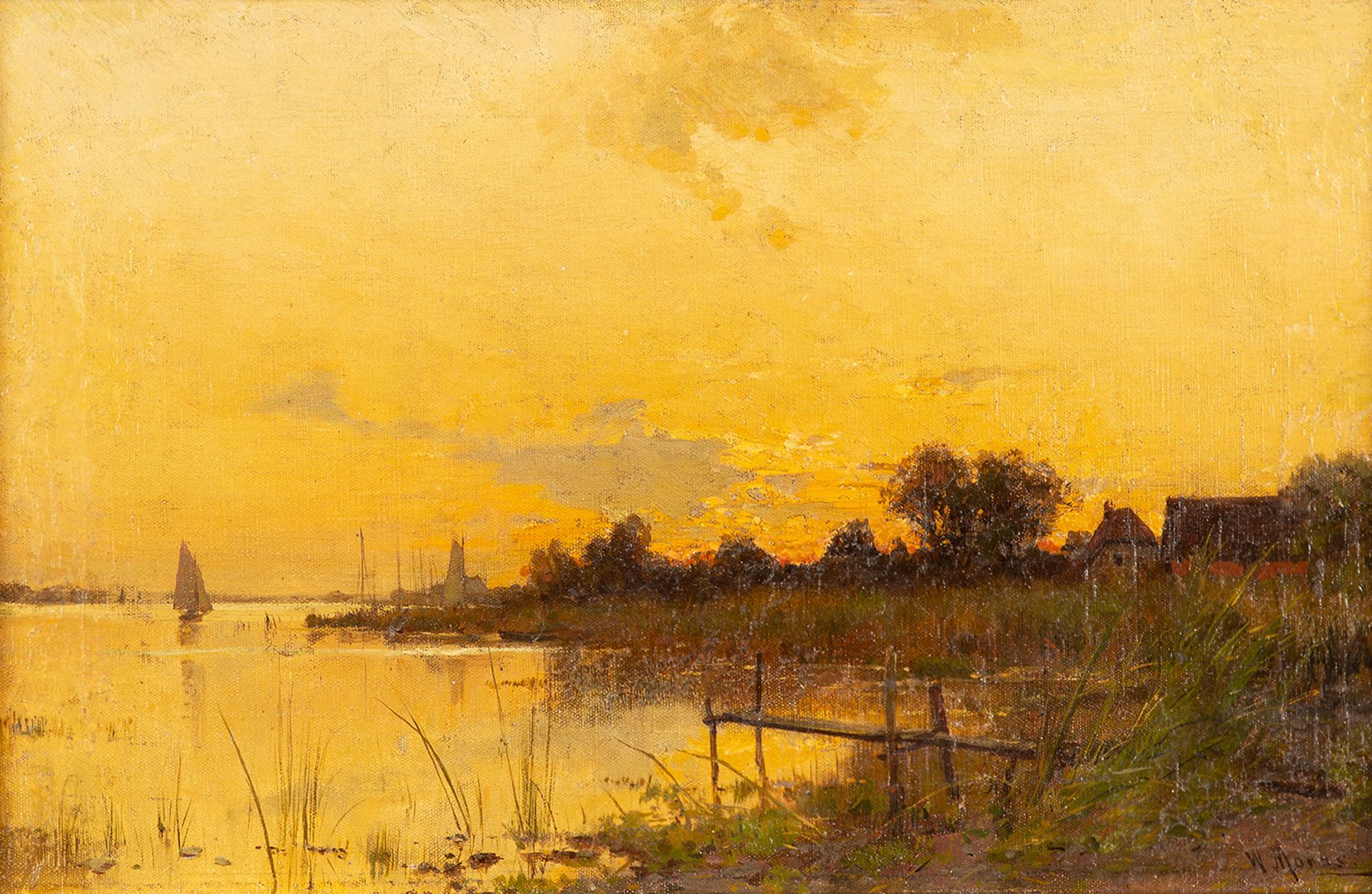 Walter Moras – Abendstimmung am Bodden. um 1880.