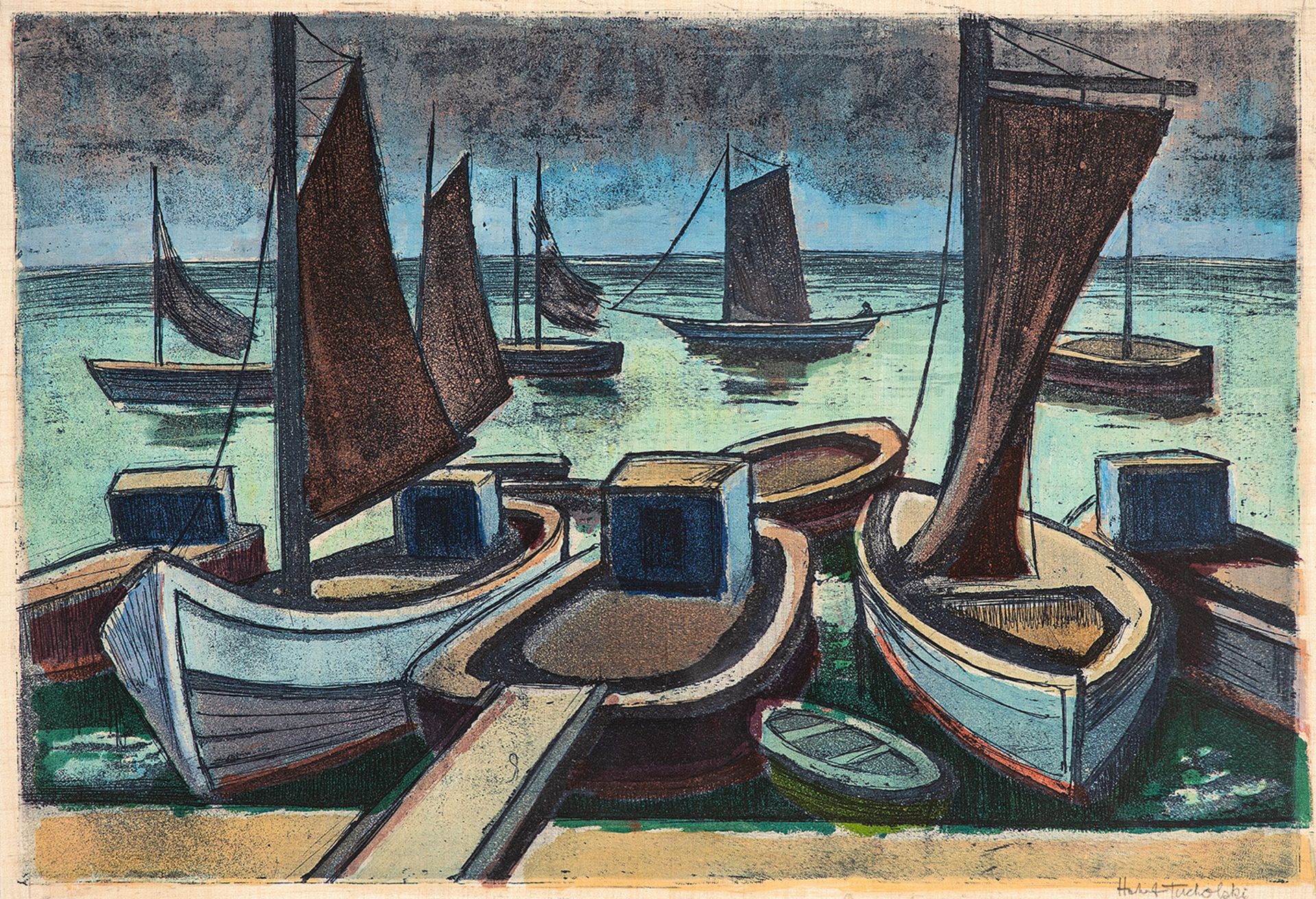 Herbert Tucholski – Fischerboote. 1958.