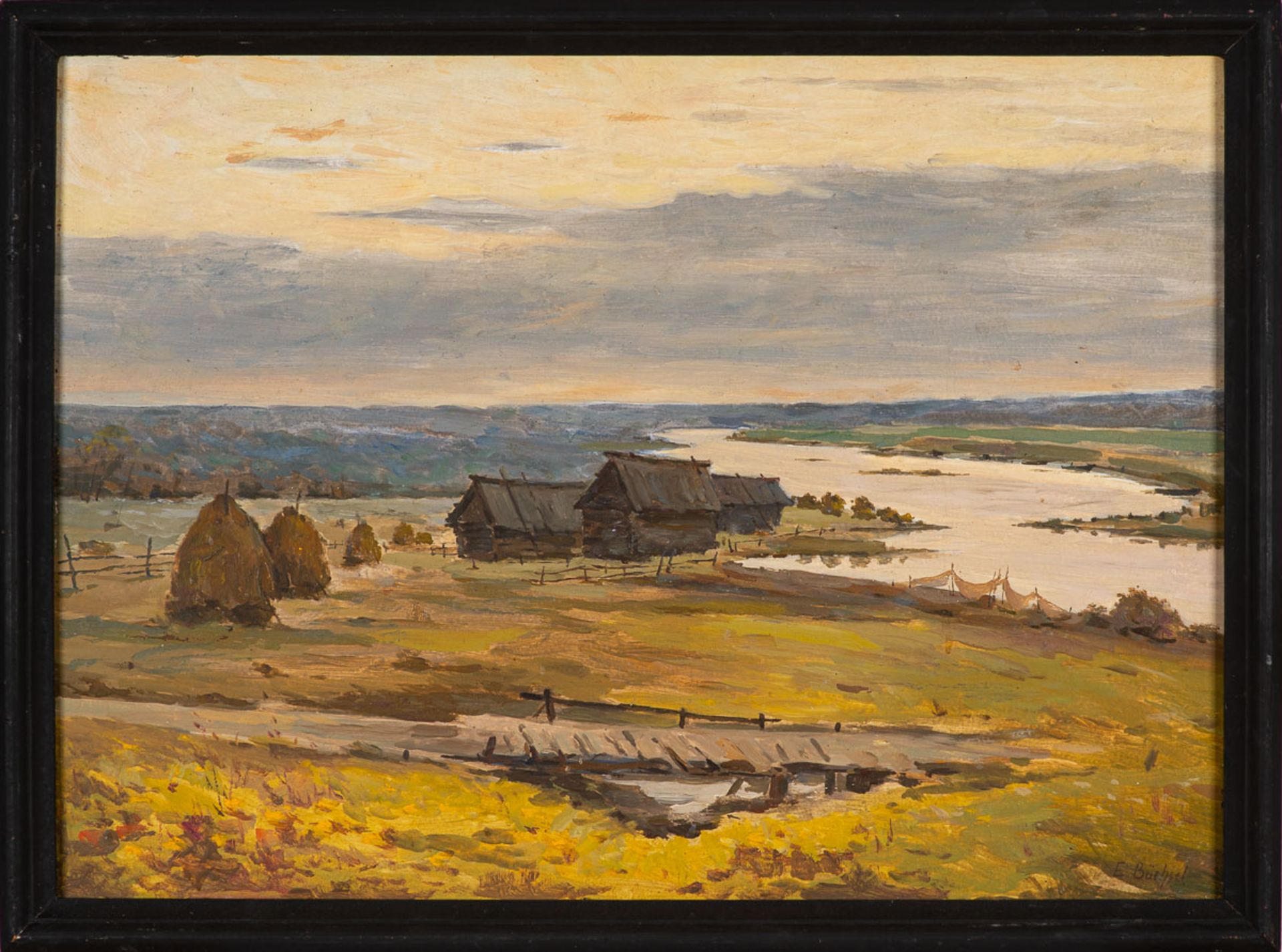 Elisabeth Büchsel – Flusslandschaft am Morgen. - Bild 2 aus 4